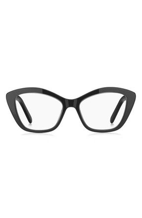 Marc Jacobs 53mm Rectangular Optical Glasses in Crystal Black at Nordstrom
