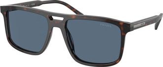 Prada Stijlvolle zonnebril in marineblauw - Heren - Zonnebrillen - Bruin - 56 MM - Accessoires