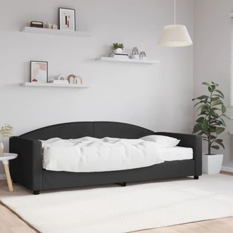 vidaXL Sof&aacute; Cama Con Colch&oacute;n Tela Negro 90x200 Cm Vidaxl