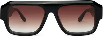 DEZI Miami 56mm Flat Top Sunglasses in Miami Black /Brown Gradient at Nordstrom