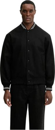 Maison Kitsun&eacute; Varsity Teddy Bomberjack - Heren - Bomber jackets - Zwart - XL - Wol - Jassen