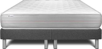 VITALIT Vitalit - Base Tapizada Gris + Colch&oacute;n Con Espuma Viscoel&aacute;stica 2x90x200