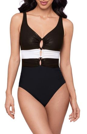 Magic Suit By Miraclesuit Block Party Alice One-Piece Swimsuit in Black at Nordstrom, Size 16