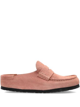 Birkenstock Naples Wrapped suede mules - Rosa