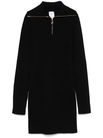 Patou ribbed-knit mini dress - Black