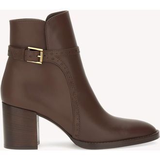 Gianvito Rossi Fes Bootie Booties in Brown Calf Leather at Nordstrom, Size 40.5