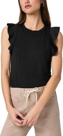 Paige Alaria Flutter Sleeve Top in Black at Nordstrom, Size Xx-Small