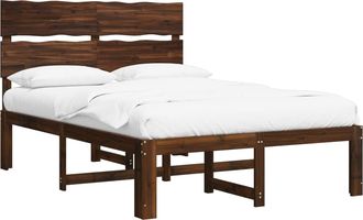 vidaXL Cama Doble Con Cabecero Rostock Marr&oacute;n Oscuro 120 X 190 Cm Vidaxl