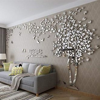 OEM Adhesivo De Pared 3d Con Forma De &Aacute;rbol, Decoraci&oacute;n Autoadhesiva E Impermeable, Para Sala De Estar, Dormitorio, Oficina