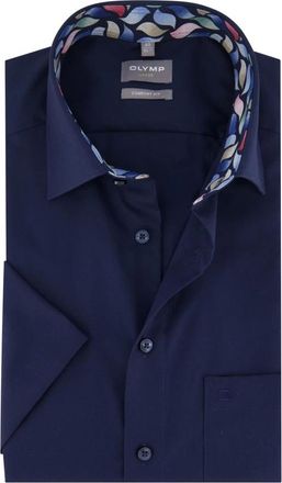 Olymp Olymp, Overhemden, Heren, Blauw, M, Katoen, Short Sleeve Shirt