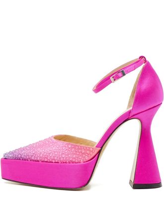 Mach & Mach crystal platform pumps - Pink