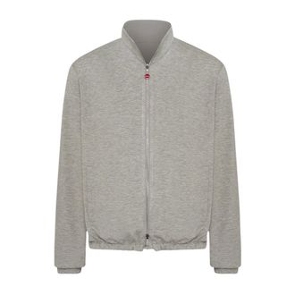 Kiton Omkeerbaar Grijze Bomberjack - Heren - Bomber jackets - Grijs - M - Kasjmier - Jassen