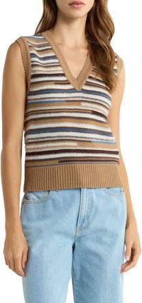 Veronica Beard Helena Knit Vest In Dark Acorn Multi