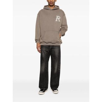 Represent Logo-Embroidered Cotton Sweatshirt - Brown