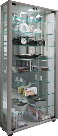 ebuy24 Ebuy24 - Vitrina De Vidrio Vcm De Pie Vitrina De Vidrio Con Vidrio De Seguridad Esg Dimensiones Aprox. Al. 115 X An. 59 X P. 18 Cm Soporte Vitrina Vid