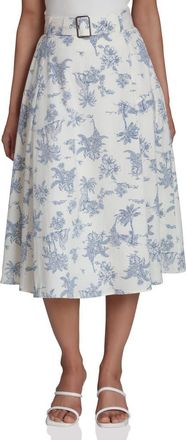Bagatelle Belted Midi Skirt in Vacation Toile at Nordstrom Rack, Size X-Large