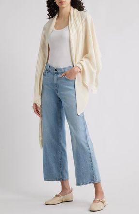 Nordstrom Rib Cashmere Travel Wrap in Ivory Tofu at Nordstrom