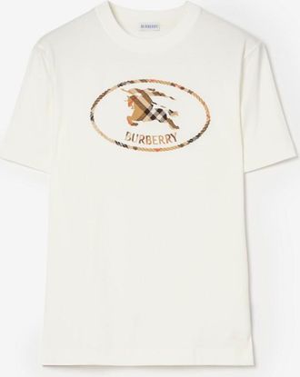 Burberry Check Knight Stamp Cotton T-shirt