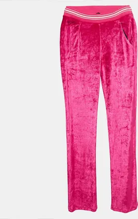 Roberto Cavalli Pink Embroidered Velvet Knit Pants