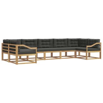 vidaXL Conjunto De Sof&aacute;s De Exterior 7 Pcs Blanco Y Antracita Vidaxl