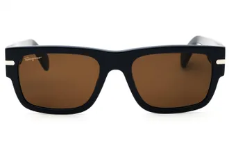 Ferragamo SF1030SCP Acetate Rectangular Sunglasses - Black