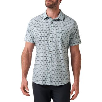 Travis Mathew Clockwise Short Sleeve Button-Up Shirt in Arona at Nordstrom, Size Xx-Large