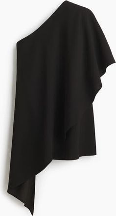 H&M One-shoulder Cape Top in Black at Nordstrom, Size X-Small