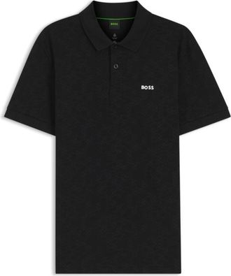 BOSS Cotton-piqu&eacute; polo shirt with all-over print