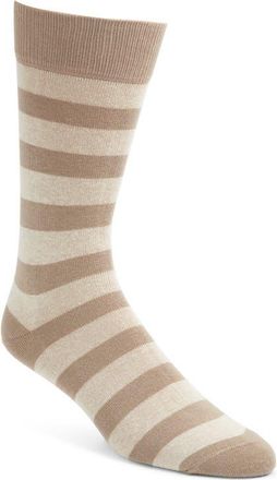 Nordstrom Stripe Cotton Blend Socks in Tan Multi Stripe at Nordstrom