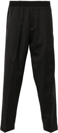 BRIGLIA 1949 Broeken, Heren, Grijs, XL, Wol, Antraciet Wolmix Tapered Leg Broek