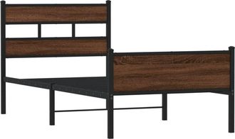 vidaXL Vidaxl - Bed Frame without Mattress Brown Oak 90x190 cm Single Engineered Wood