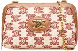 Celine Pre-owned Shoulder Bags, female, Beige, Size: ONE SIZE Pre-owned Canvas celine-bags