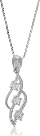Vir Jewels 1/6 cttw Lab Grown Diamond Fashion Pendant Necklace in Sterling Silver with Chain For Women