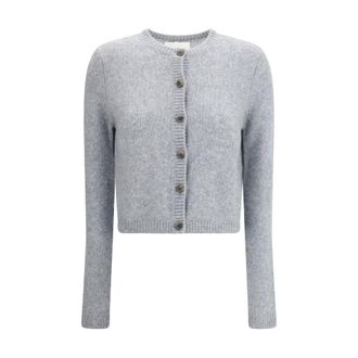 Lisa Yang Gray Cashmere Womens Cardigan
