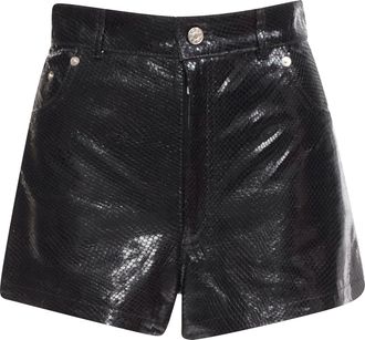 Manokhi Manokhi scaled leather high waisted shorts