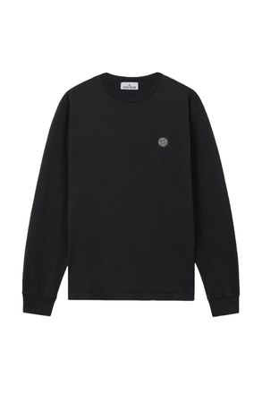 Stone Island COMPASS BADGE 2100031 L/S TEE Size: 3XL, colour: BLACK