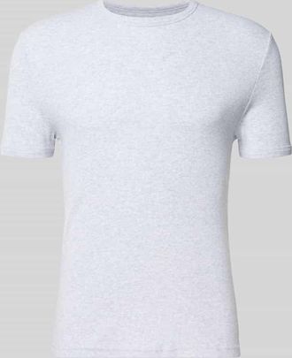 Review T-Shirt in Feinripp mit Rundhalsausschnitt in Hellgrau Melange, Gr&ouml;&szlig;e XXL