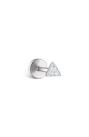 Maria Tash Diamond Triangle Single Stud Earring in White Gold at Nordstrom, Size 3