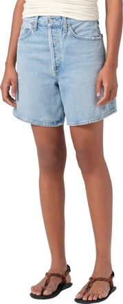 A Gold E Dame High Waist Mid Length Relaxed Denim Shorts in Coax at Nordstrom, Size 27