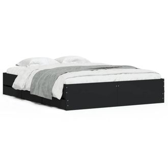 Berkfield Home Bed Frame with Drawers without Mattress Black 150x200 cm King Size