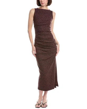 Michael Stars Reign Knife Neck Midi Pleated Dress