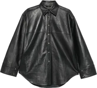 Haikure Leather Oversized Jacket
