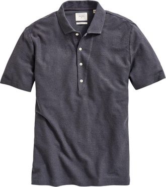 Billy Reid Hemp & Cotton Knit Polo in Asphalt at Nordstrom, Size Xx-Large