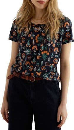 Seasalt Cornwall Appletree Floral Keyhole T-Shirt in Apothecary Plants Inkwell at Nordstrom, Size 14 Us