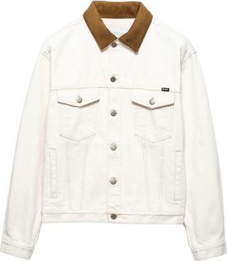 Prada Old Denim Jacket With Leather Details
