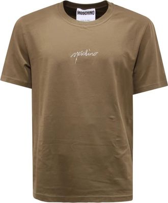 Moschino Couture unisex t-shirt met strass - Heren - T-shirts - Groen - S - Tops