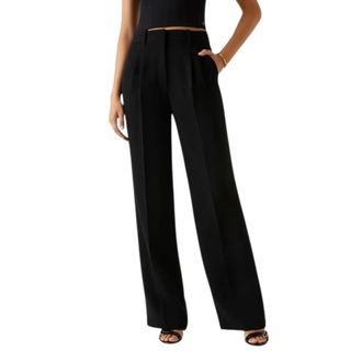 Guess Dames, Broeken, Zwart, Maat: M Leer