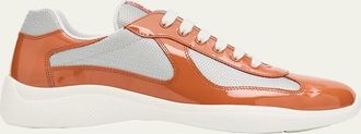 Prada Mens Americas Cup Patent Leather Sneakers