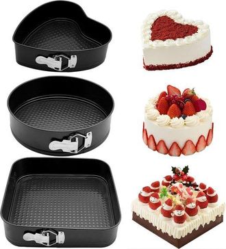 OEM Juego De 6 Moldes Met&aacute;licos Para Pasteles, F&aacute;ciles De Usar Y Limpiar, Di&aacute;metro: 12 Cm / 4,72 Pulgadas, Color: Negro
