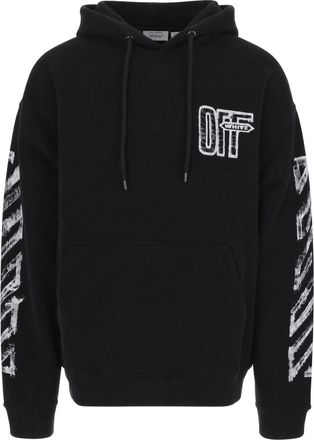 Off-white Black Cotton Diagonals Hooded Sweatshirt